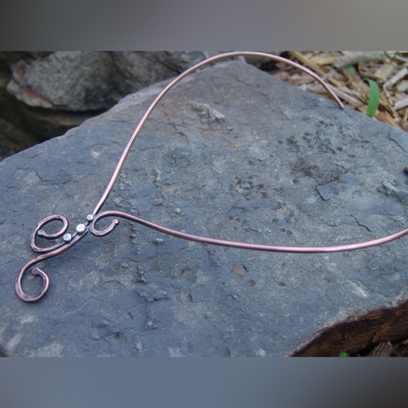Copper Wire Collar Necklace Mixed Metal - Picture 7 of 8